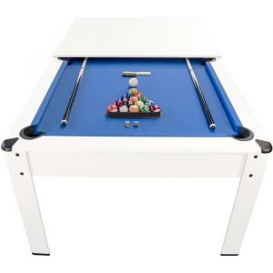 Billard Américain HARMONY 6Ft - 206,5 x 116,5 x 80 cm avec accessoires et plateau dînatoire - Couleur Ivoire