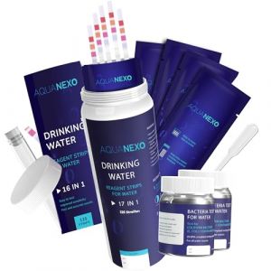 Aquanexo Trinkwasser Teststreifen 125 st. 16-in-1 + 2 Bakterientests + Pipette + Reagenzglas