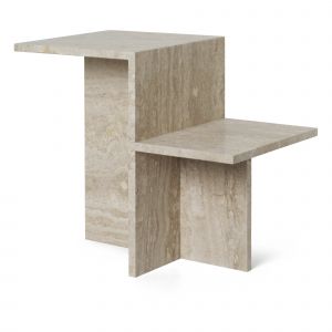 Ferm Living Table d'appoint Distinct - travertin Marron