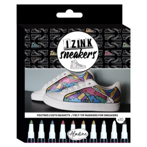 Image de Aladine Feutres izink spécial sneakers pack de 10 couleurs metalisées