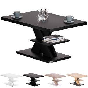 Table basse D&eacute;troit noire 90x60x45cm