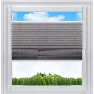 Woltu - Stores plissés, Installation Rapide et Directement sans perçage, 90x130cm Gris, PS5580gr