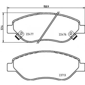 Brembo Jeu de 4 plaquettes de frein |