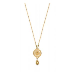 Satellite Collier pendentif réglable chic métal doré hématite I doré Jaune