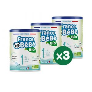 Image de FRANCE BéBé BIO - Lait infantile pour bébé 1er âge en poudre 0 à 6 mois - BIFIDUS - SANS HUILE DE PALME - Pack 3 boîtes de 400g