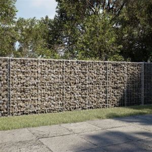 VidaXL Panier gabion avec couvercle 350x100x100 cm fer galvanis&eacute;, mur en gabion, mur de sout&egrave;nement en gabion, cl&ocirc;ture en gabion, gabion, cage gabion