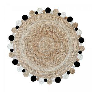 Tapis rond tiss&eacute; main diametre jt rondi beige, tapis jute artisanal