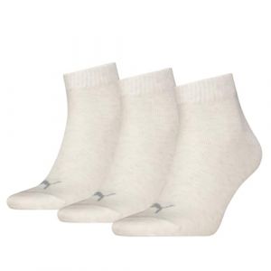 Puma Quarter en Coton recyclé uni Chaussette, Crème, 43-46 (Lot de 3) Mixte