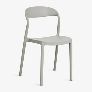 Pack de 4 chaises de salle &agrave; manger empilables en polypropyl&egrave;ne Brenza Vert Kaki