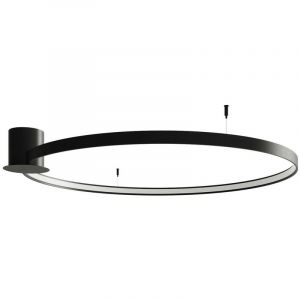 Plafonnier LED en forme de cercle en aluminium de 110x110 cm de couleur noire Sollux