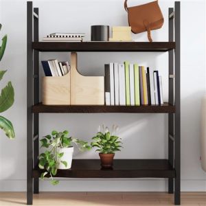 VidaXL Étagère Murale, Dessus de Table avec Bord Vivant, Tablette Suspendue Flottante, Rustique, Marron Foncé Bois Chêne Massif Traité
