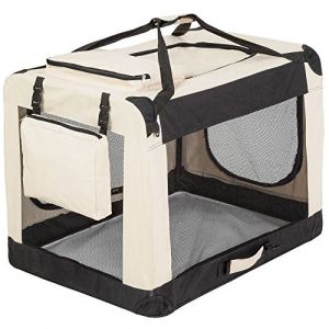 Image de TecTake Cage de transport pour chien mobile pliable et transportable (80 x 55 x 58 cm)