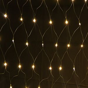 ECD Germany Rideau Pendant Lumineux à LED, PVC, 1,0x2,0 m, 160 LED Blanc Chaud, Chaîne