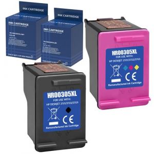 Phonillico Cartouche d'encre remplacement pour HP 305XL Noir Couleur compatible HP DeskJet 2700 2710 2720 2755 2800 2821 4200 4230 DeskJet Plus 4100 4120 4130 4140 Envy 6010 6020 6030 6400 Envy Pro 6400 6420 6455