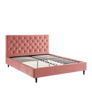 Image de DRAWER KOPITO - Lit capitonné en velours 160x200cm - Rose