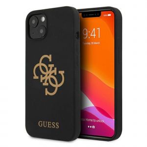 Guess Coque Silicone 4G Logo iPhone 13 Mini - Noir