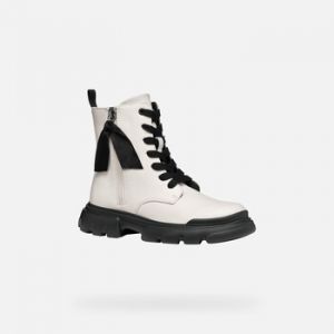 Geox J Junette Girl G Bottine, LT Ivory/Black, 36 EU