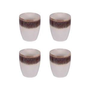 Table passion Coffret de 4 gobelets 16 cl marrons en porcelaine