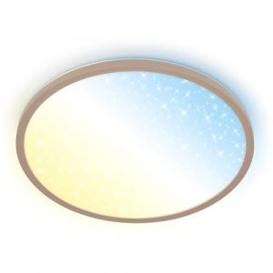 Image de BRILONER - Panneau LED avec télécommande, intensité lumineuse variable, ciel étoilé, CCT blanc chaud à froid, lustre salon, chambre, luminaire plafonnier, 37,5x4,5 cm, beige