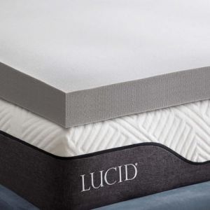 LUCID Surmatelas de 10 cm en Mousse à mémoire de Forme au de Charbon de Bambou – Surmatelas 140 x 190 cm