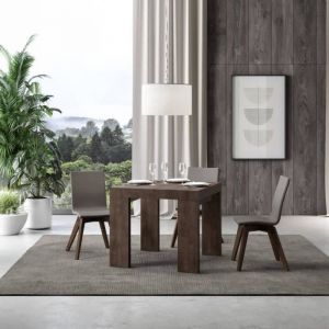 Table extensible 90x90/246 cm Roxell Noyer