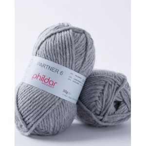 Pelote de fil à tricoter Phildar partner acier