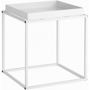TecTake Table d&rsquo;appoint CAMBRIDGE Style Industriel Empilable 40 x 40 x 44 cm &ndash; Blanc