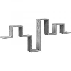 VidaXL Étagère murale sonoma gris 104,5x10x43 cm bois d'ingénierie, étagère de rangement, étagère suspendue, étagère d'affichage, étagère flottante