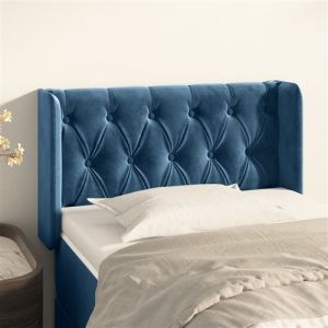 VidaXL Hoofdbord met randen 83x16x78/88 cm fluweel donkerblauw3119138
