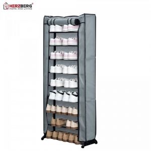 Rzberg Hg 8076: Petit Organisateur De Porte chaussures &Agrave; 9 Niveaux Gris