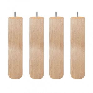 Meubletmoi - Lot de 4 pieds de meuble 25x6 rond en bois de hêtre - pieds de lit