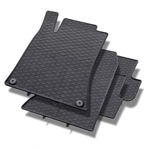 Mossa Tapis de Sol Caoutchouc - Set de 4 Tapis de Pieds - Ajustement Parfait - Noire - 5902538448345