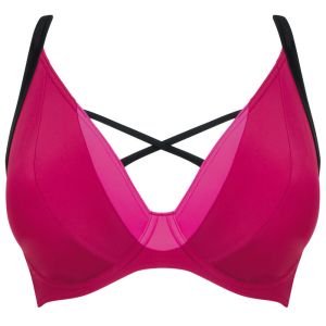 Image de Haut de maillot de bain plongeant armatures Curvy Kate Maillot SUBTROPIC purple/pink