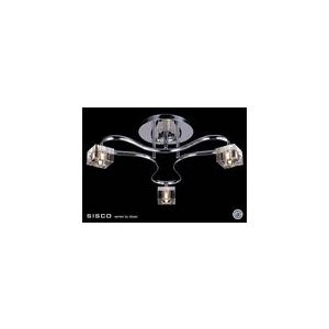 Plafonnier Sisco 3 ampoules en métal et cristal