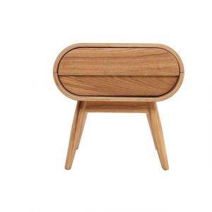Miliboo Table de chevet design frêne 1 tiroir BJORG