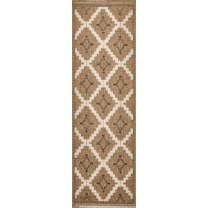 Nazar Tapis intérieur/extérieur aspect jute motif géométrique marron-60x90