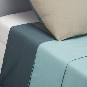 Drap plat coton TRIO - Bleu