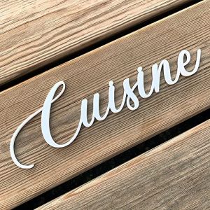 Plaque de Porte Maison Cuisine Blanc