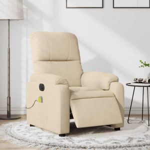 VidaXL Fauteuil inclinable de massage électrique crème 3204926