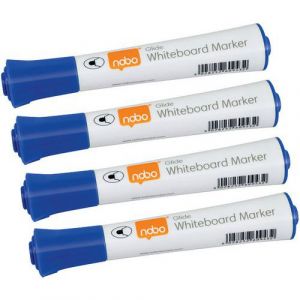 Nobo Marqueurs Effaçables à Sec Glide pour Tableau Blanc, Pointe Ogive de 2mm, Lot de 10, 1915265, Bleu