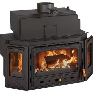 Insert de cheminée PRITY TC W28 33,3 kW porte fonte réservoir 33 L