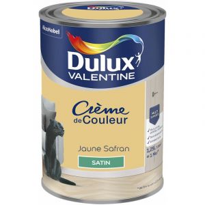 Dulux Valentine Peinture Crème De Couleur Satin Jaune Safrané 1,25 L - Jaune Safrané