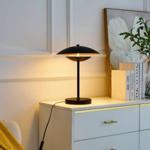 Led Lampe a poser 'Tiama' en métal pour salon & salle à manger - noir, doré