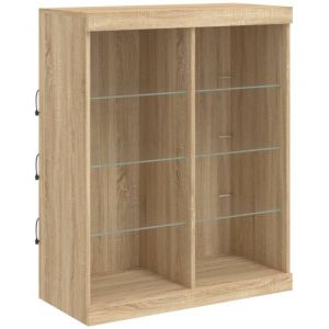 VidaXL Buffet avec lumières LED chêne sonoma 81x37x100 cm
