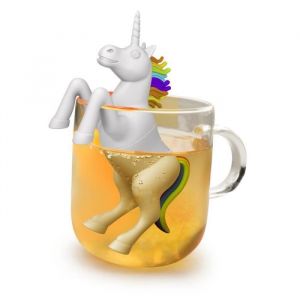 Close Up Infuseur À Thé En Forme D'une Licorne Blanc, 100% Silicone, Pour Accrocher Dans Un Verre Ou Une Tasse, Emballage Cadeau.