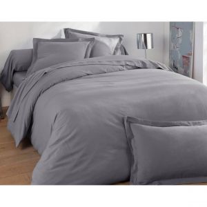 Taie de traversin FLANELLE UNI gris en flanelle