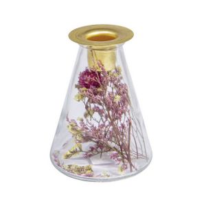 Rayher Vase en Verre AV. Fleurs séchées + bougeoir 8x12,5cm, Conique, 46697000