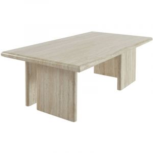 Table basse rectangulaire MDF effet travertin