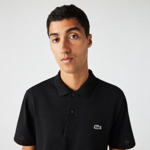 Image de Lacoste Polo homme regular fit en coton biologique stretch Taille M Noir