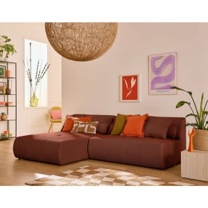 Onyx - canapé modulable d'angle réversible 4 places - en tissu mailles 3D - Terracotta
